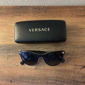Versace Dark-Tinted Sunglasses with Gold Accents
